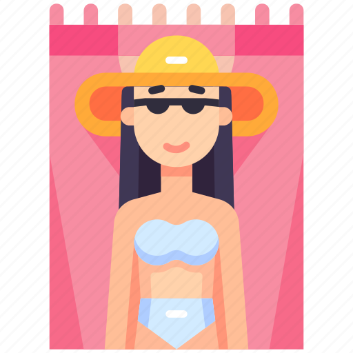 Sunbathing, female, sunbathe, tanning, beach, summer, holiday icon - Download on Iconfinder