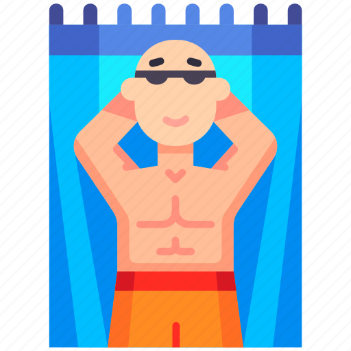 Sunbathing, male, sunbathe, tanning, beach, summer, holiday icon - Download on Iconfinder