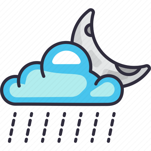 Cloud rain moon, cloud, rain, moon, rainy, weather, forecast icon - Download on Iconfinder