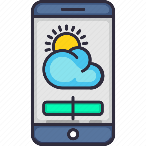 Smartphone, app, application, online, mobile, weather, forecast icon - Download on Iconfinder