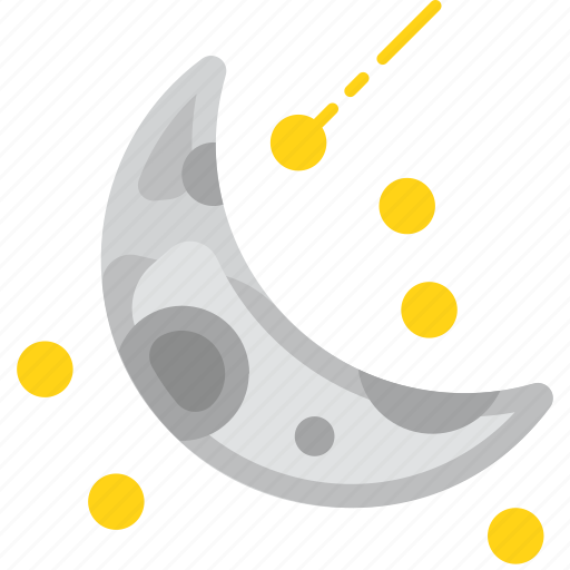 Crescent moon, starry night, night, moon, stars, weather, forecast icon - Download on Iconfinder