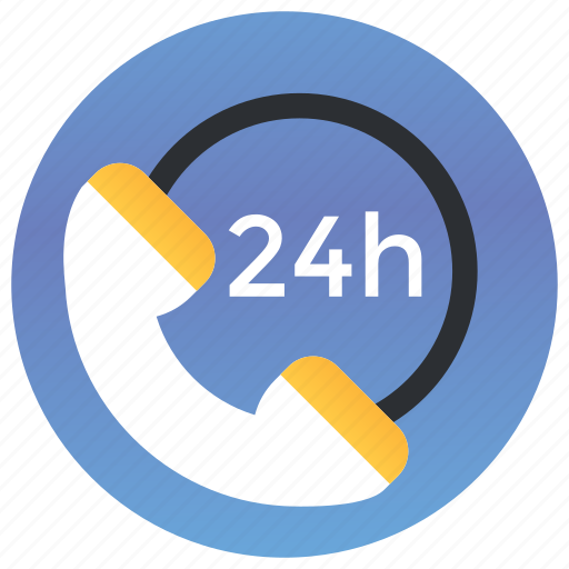 24 hour availability, 24 hour service, customer care, emergency call, phone service icon - Download on Iconfinder