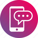 chat, conversation, gradient, mobile, phone, smartphone, sms