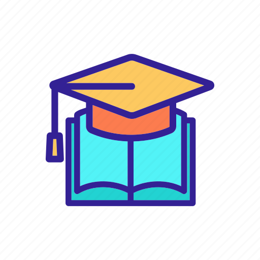 Book, college, contour, education, graduation, school icon - Download on Iconfinder