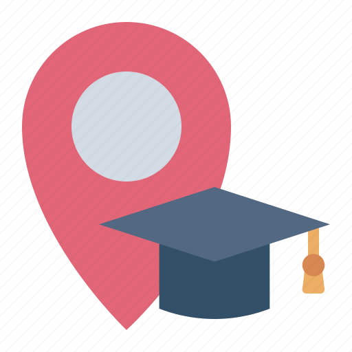 Location, pin, graduate, graduation, university, collage, school icon - Download on Iconfinder
