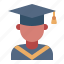male, graduate, avatar, graduation, university, collage, school, education 