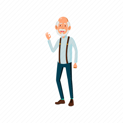 Old, elderly, caucasian, man, gesturing, ok, approving icon - Download on Iconfinder