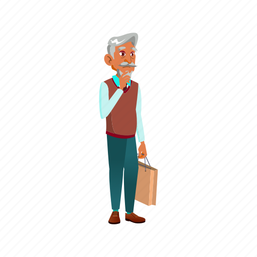 Elderly, thoughtful, aged, grandfather, senior, man, old icon - Download on Iconfinder