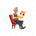 elderly, grandfather, senior, man, old, grandpa, reading