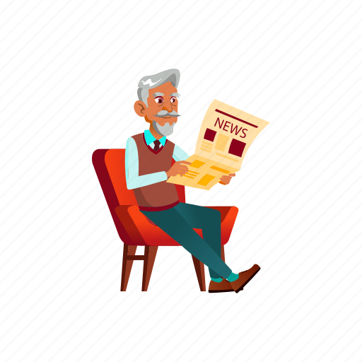 Elderly, grandfather, senior, man, old, grandpa, reading icon - Download on Iconfinder