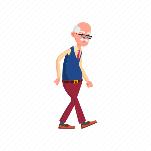Angry, old, grandfather, man, elderly, senior, walking icon - Download on Iconfinder