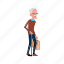 old, elderly, man, walking, stick, mall, grandfather 