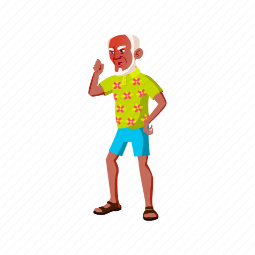 Old, angry, aged, elderly, african, guy, shouting icon - Download on Iconfinder