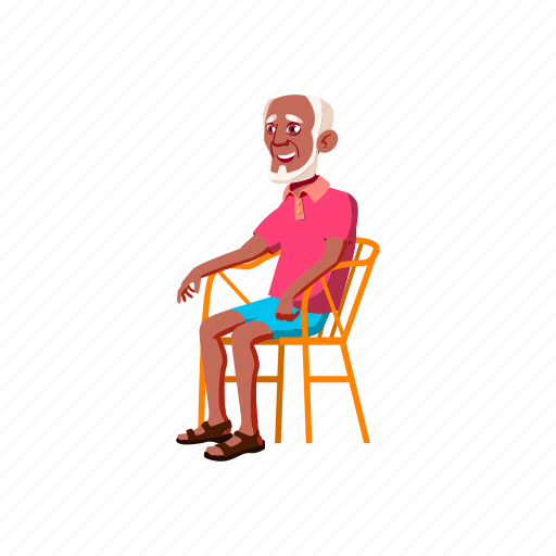Elderly, aged, old, african, man, grandfather, resting icon - Download on Iconfinder