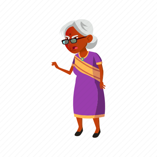 Mad, indian, aged, woman, senior, grumble, grandfather icon - Download on Iconfinder