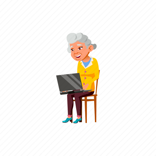 Happy, aged, granny, woman, grandmother, chatting, daughter icon - Download on Iconfinder