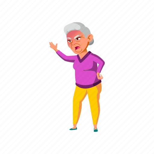 Crazy, elderly, mature, woman, age, shouting, enemy icon - Download on Iconfinder
