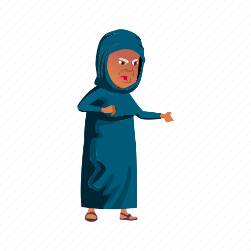 Mad, woman, old, senior, islamic, shouting, grandmother icon - Download on Iconfinder