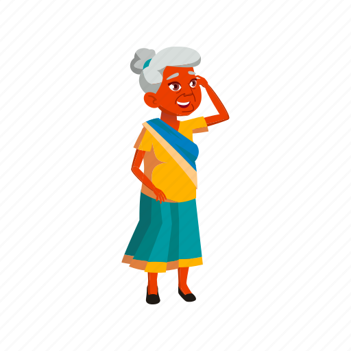 Old, indian, grandmother, elderly, lady, laughing, from icon - Download