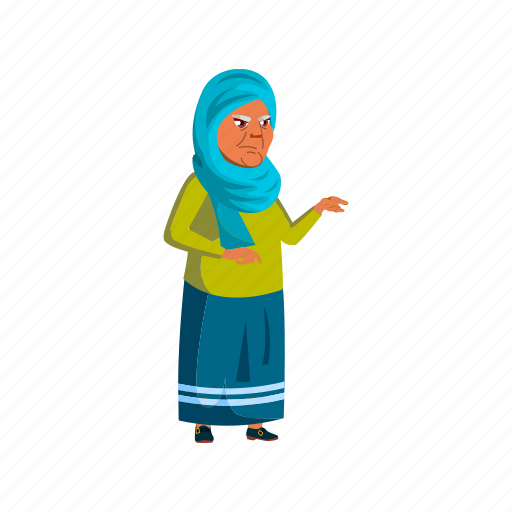 Mature, age, muslim, lady, senior, grumbling, grandfather icon - Download on Iconfinder