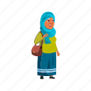 muslim, elderly, lady, shopping, fashion, store, grandmother