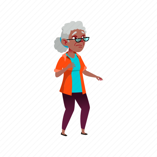 Elderly, stressed, lady, elder, looking, burning, dish illustration - Download on Iconfinder