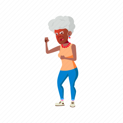 Angry, african, grandmother, shouting, grandchildren, playground, grandma illustration - Download on Iconfinder