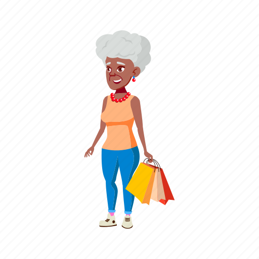 Happiness, mature, elderly, age, woman, shopping, boutique illustration - Download on Iconfinder