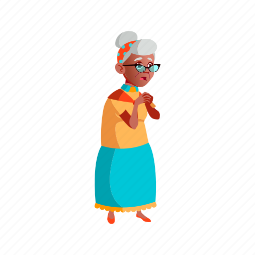 Old, woman, latin, senior, shock, from, grandson illustration - Download on Iconfinder