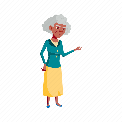 Woman, elegant, elderly, senior, grandmother, negative, emotion illustration - Download on Iconfinder