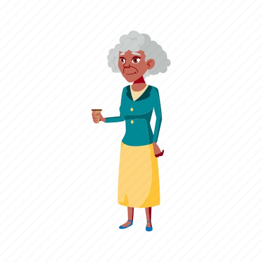 Elderly, grandmother, senior, drinking, coffee, cafe, grandma illustration - Download on Iconfinder