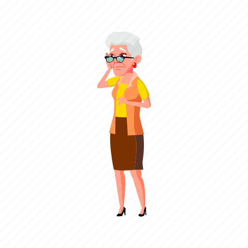 Old, elderly, illness, woman, toothache, grandmother, dentist illustration - Download on Iconfinder