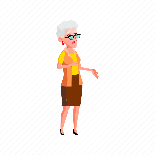 Elderly, grandmother, senior, shocked, lady, look, grandma illustration - Download on Iconfinder