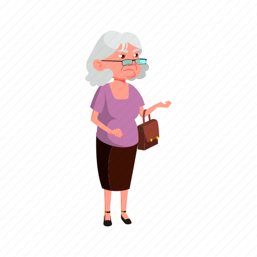 Grumbling, old, granny, woman, butcher, store, grandmother illustration - Download on Iconfinder