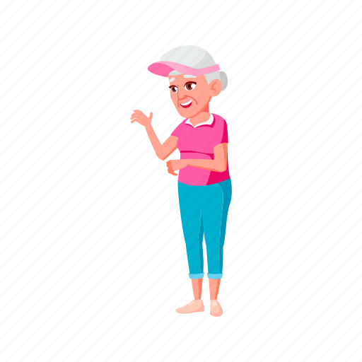 Aged, senior, granny, woman, enjoying, golf, club illustration - Download on Iconfinder
