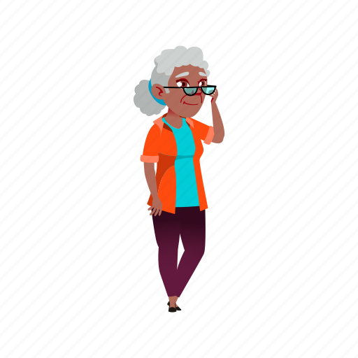 Elder, woman, looking, children, smile, grandmother, grandma illustration - Download on Iconfinder