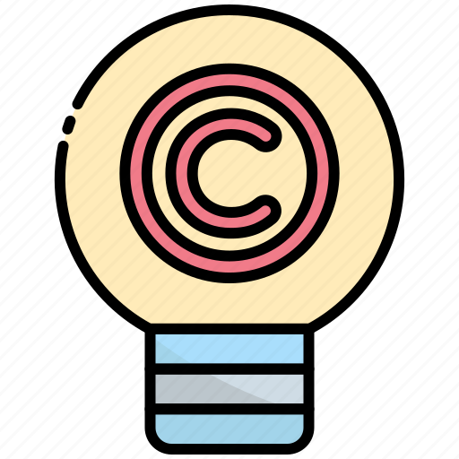 Copyright, creative, art, drawing, bulb, light, idea icon - Download on Iconfinder