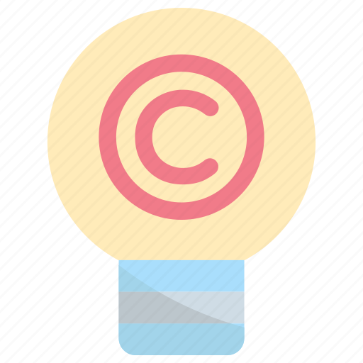 Copyright, creative, art, drawing, bulb, light, idea icon - Download on Iconfinder