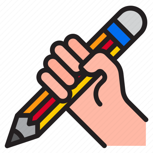 Hand, pencil, drawing, school, stationery icon - Download on Iconfinder