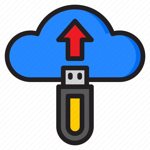 Usb, thumbdrive, cloud, arrow, handy, drive icon - Download on Iconfinder