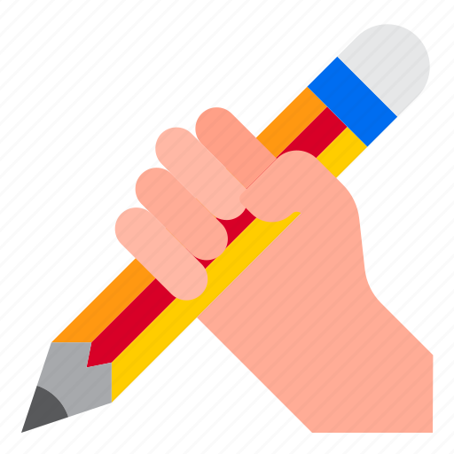 Hand, pencil, drawing, school, stationery icon - Download on Iconfinder
