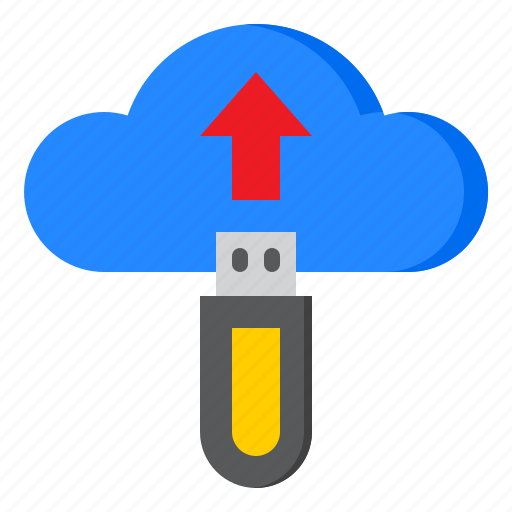Usb, thumbdrive, cloud, arrow, handy, drive icon - Download on Iconfinder