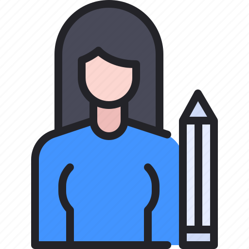 Illustrator, girl, vector, pencil, professions icon - Download on Iconfinder
