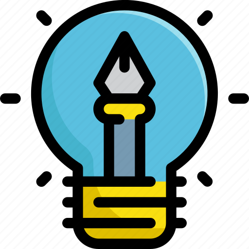 Creative, design, graphic, idea, light, lightbulb, pen icon - Download on Iconfinder