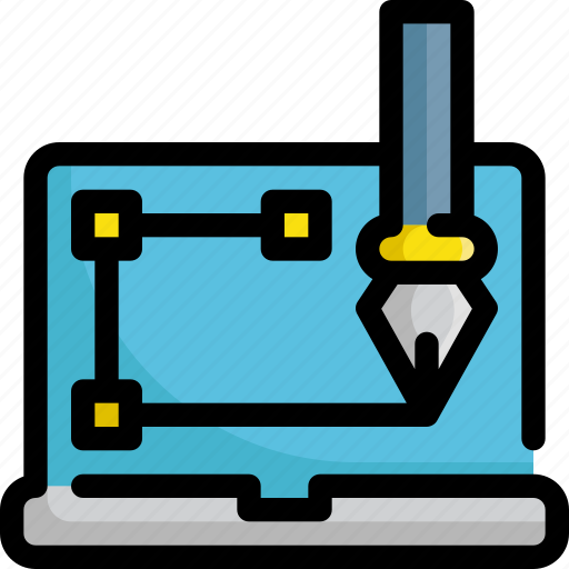 Design, edit, graphic, laptop, pen, tools icon - Download on Iconfinder