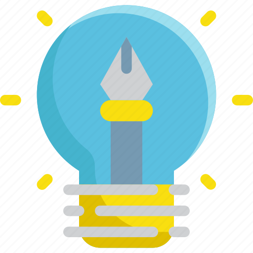 Creative, creativity, idea, lightbulb, pen icon - Download on Iconfinder