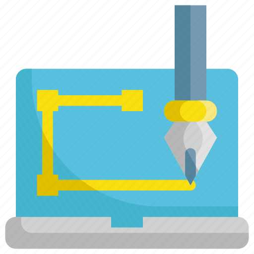 Creative, design, draw, graphic, laptop, pen, tool icon - Download on Iconfinder