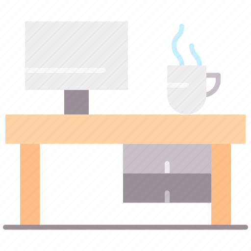 Computer, office, place, table, tea, work, working icon - Download on Iconfinder