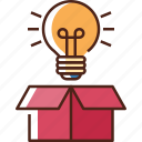 idea, creative, bulb, business, light, creativity, box