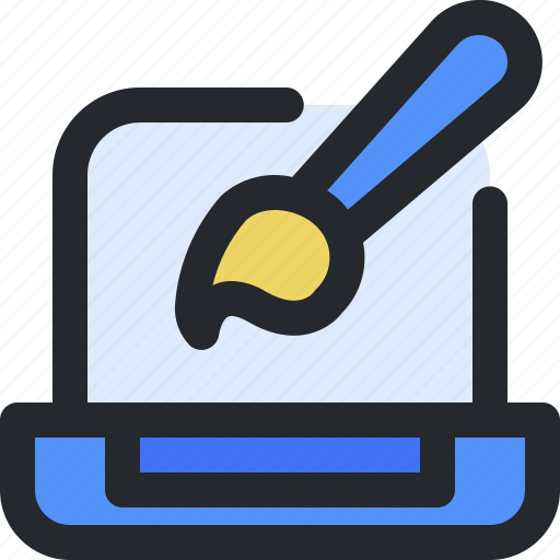 Laptop, creativity, painting, art, brush icon - Download on Iconfinder